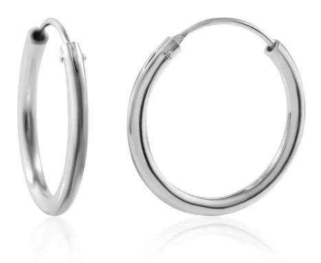 Sterling Silver Hoop Earrings 1.80 Grams