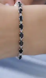 KARIS Australian Black Tourmaline Toggle Clasp Bracelet