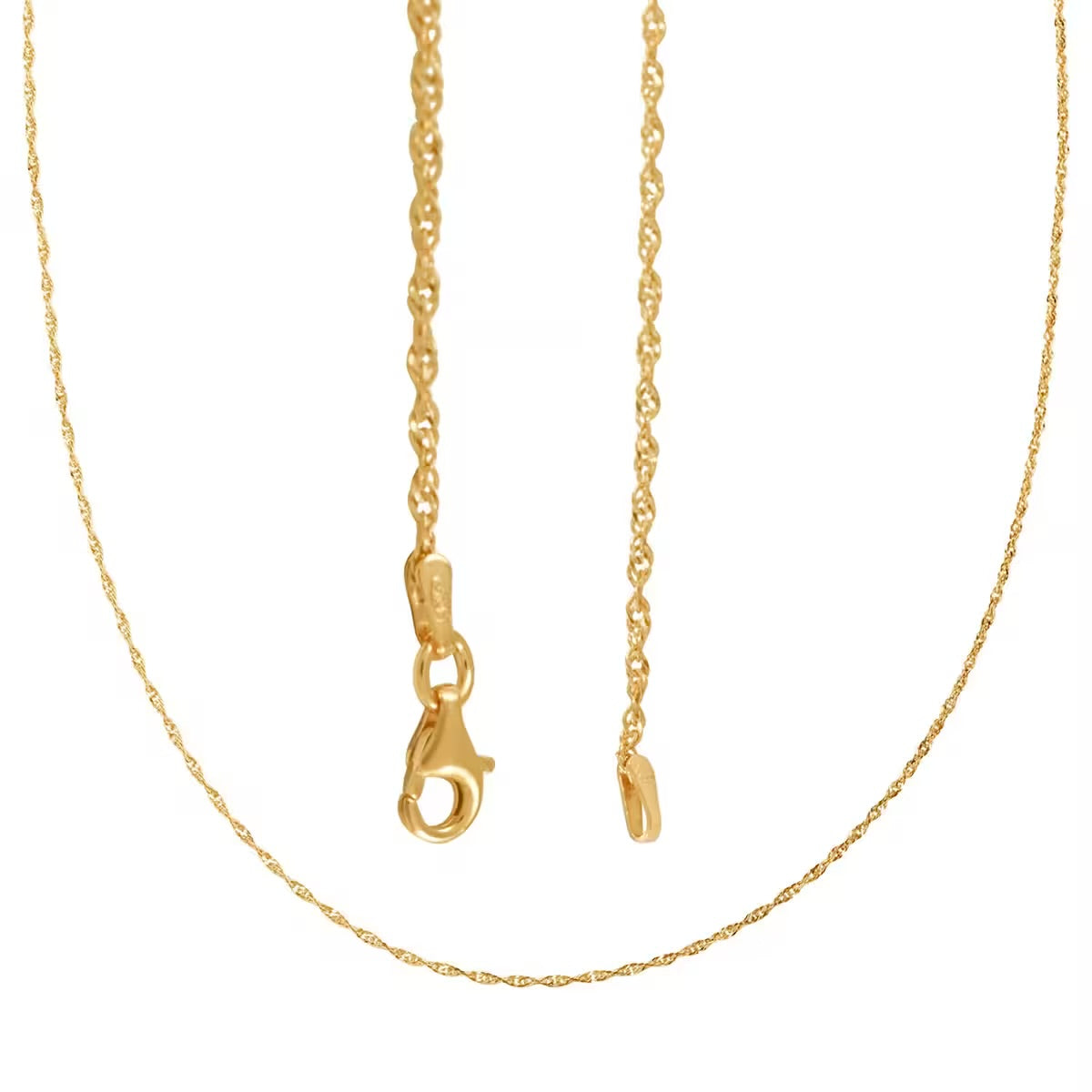 14K Yellow Gold Over Sterling Silver Rope Necklace