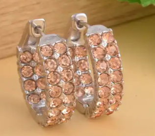 Champagne Austrian Crystal Inside-out Hoop Earrings