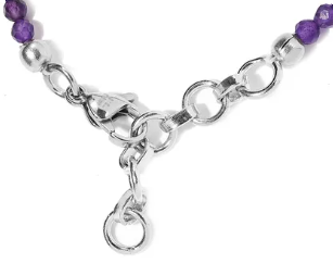 KARIS Amethyst Beaded Bracelet in Platinum Bond