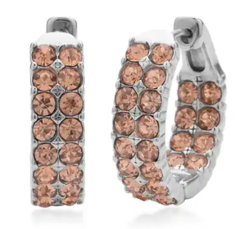 Champagne Austrian Crystal Inside-out Hoop Earrings