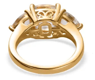 White Topaz 3 Stone Ring