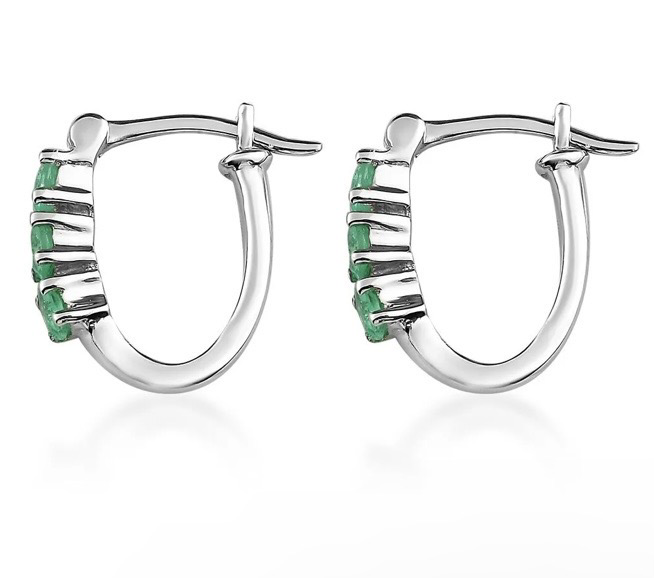 Ethiopian Emerald Hoop Earrings
