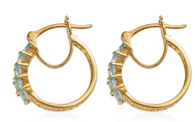 Karis Madagascar Paraiba Apatite Hoop Earrings in Platinum Bond