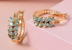 Karis Madagascar Paraiba Apatite Hoop Earrings in Platinum Bond