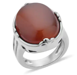 Carnelian Solitaire Ring