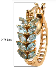 Karis Madagascar Paraiba Apatite Hoop Earrings in Platinum Bond