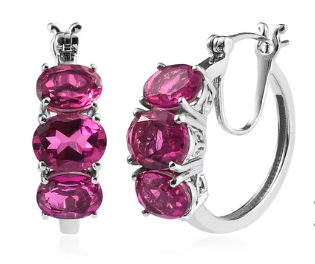 Radiant Orchid Quartz (Triplet) Hoop Earrings