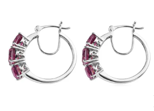 Radiant Orchid Quartz (Triplet) Hoop Earrings