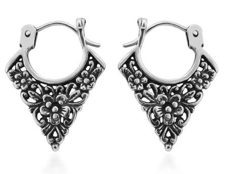 Bali Legacy Sterling Silver Hoop Earrings