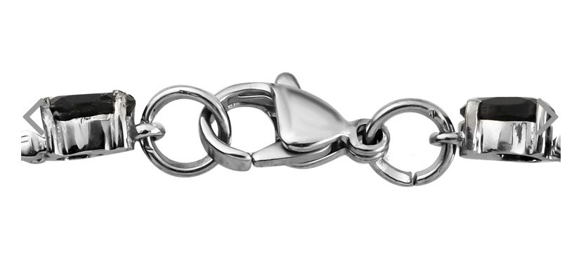 Natural Thai Black Spinel Link Bracelet