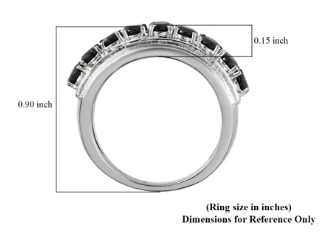 Thai Black Spinel Half Eternity Band Ring