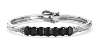 Midnight Grace Thai Black Spinel Bangle Bracelet