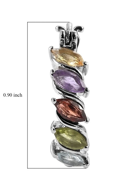 Multi Gemstone Hoop Earrings