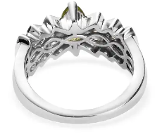 Arizona Peridot and White Zircon Ring