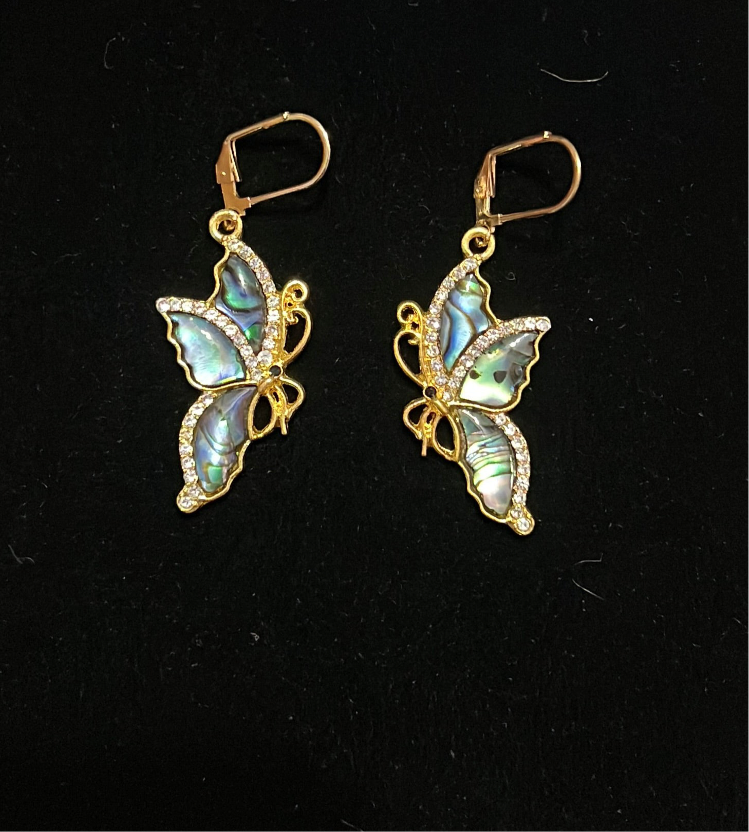 Abalone Shell Dragonfly Earrings