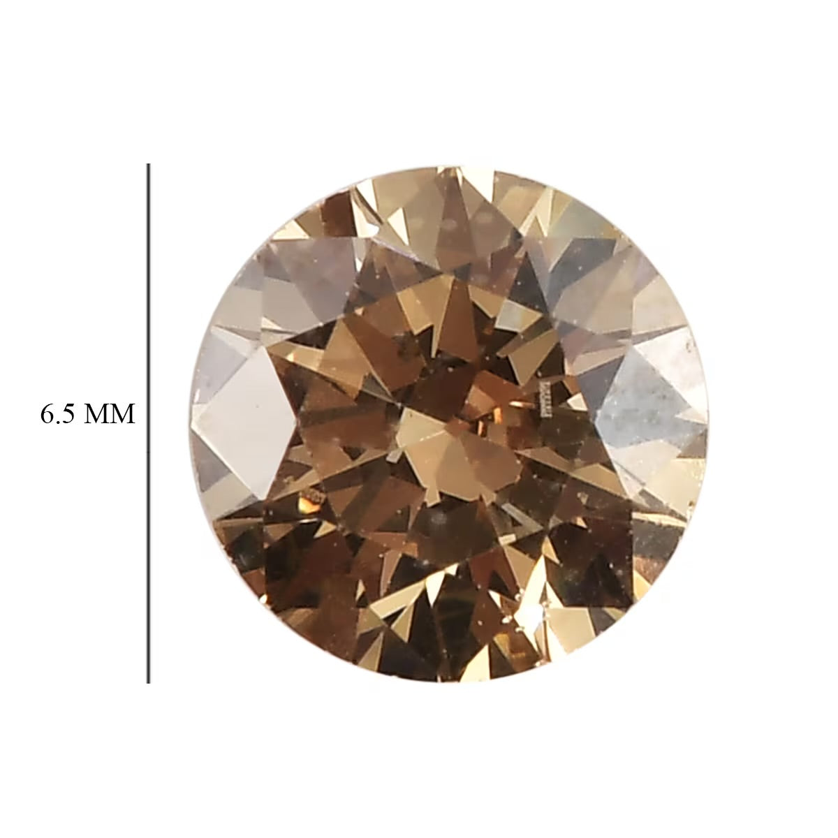 Set of 3.54ct Round Champagne Yellow Cubic Zirconia 6.5mm