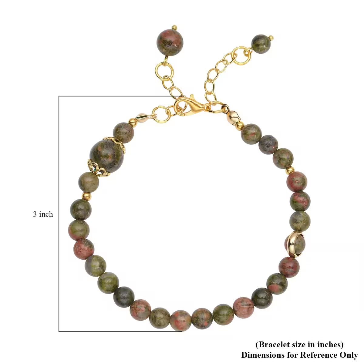 Unakite Beaded Anklet