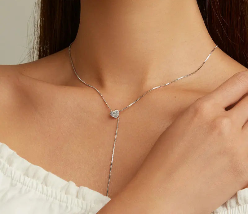 925 Sterling Silver Long Chain Link Necklace