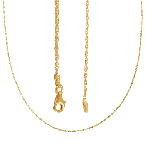 14K Yellow Gold Over Sterling Silver Rope Necklace
