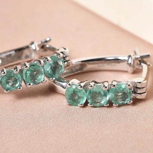 Ethiopian Emerald Hoop Earrings