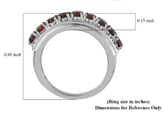 Mozambique Garnet Half Eternity Band Ring