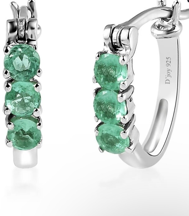 Ethiopian Emerald Hoop Earrings