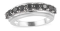 Thai Black Spinel Half Eternity Band Ring