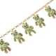 Green and Black Austrian Crystal Teddy Bear Charm Paper Clip Chain Bracelet