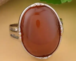 Carnelian Solitaire Ring