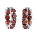 Simulated Red Diamond Earrings Inside Out Hoops