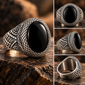 Atlas Serpentine Onyx Statement Ring