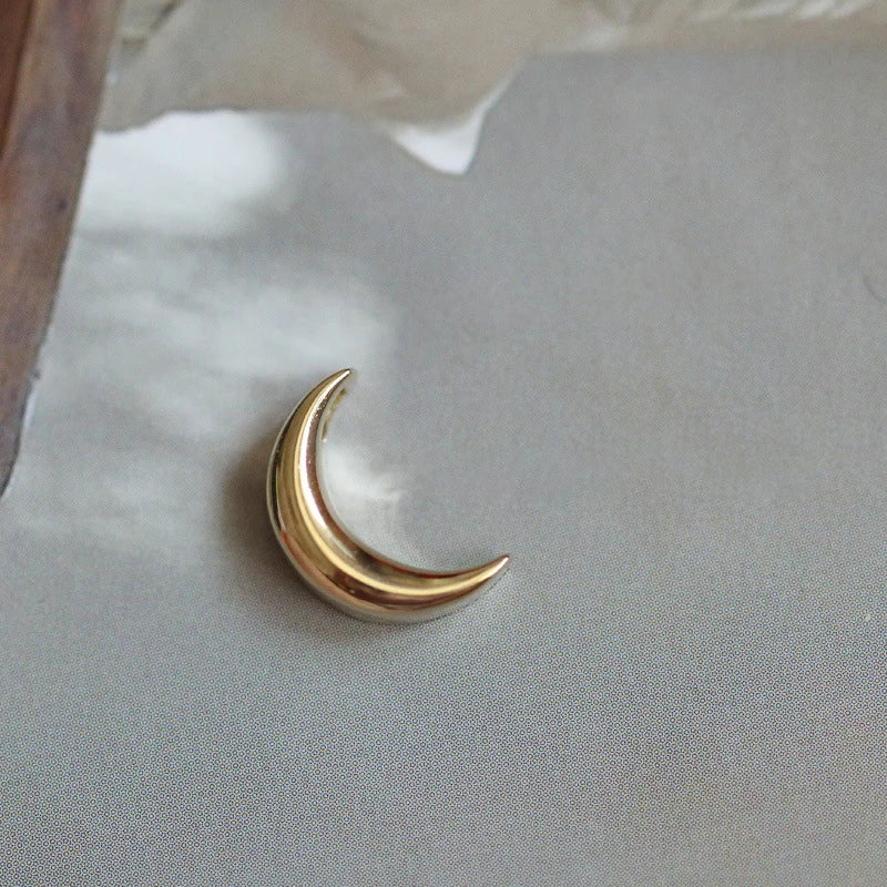 14K Gold Moon Choker Necklace For Women