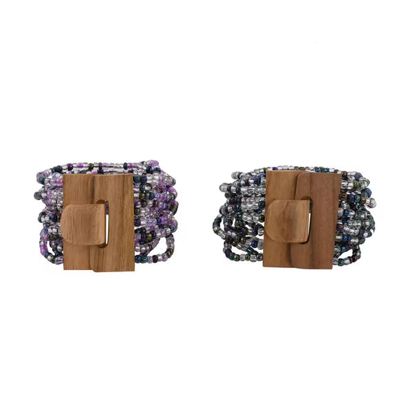 Set of 2 Multi Color Seed Boho Seed Bead Bracelets