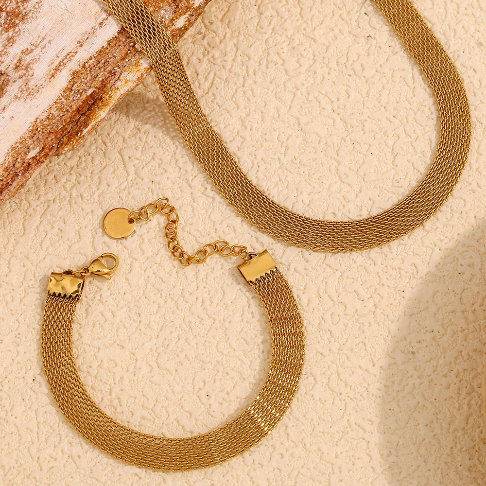 3 Layers Gold Plating Mesh Chain