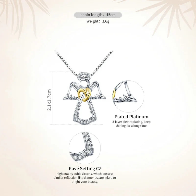 925 Sterling Silver Guardian Angel Pendant