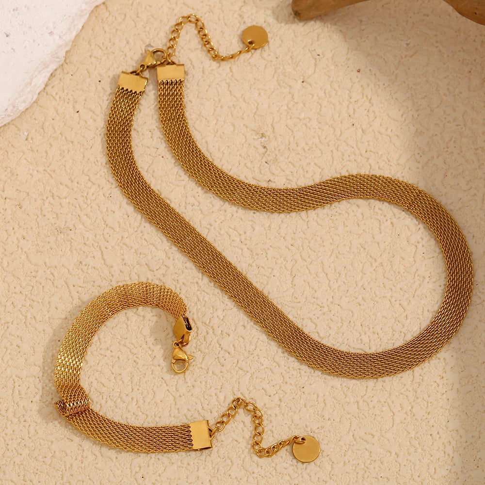 3 Layers Gold Plating Mesh Chain