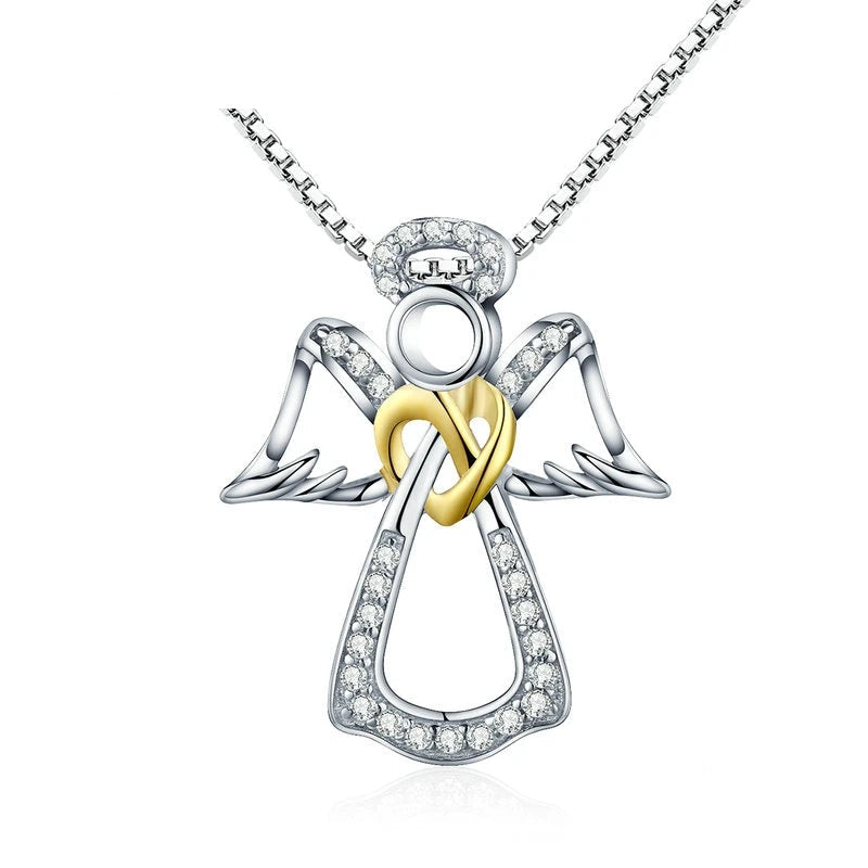 925 Sterling Silver Guardian Angel Pendant